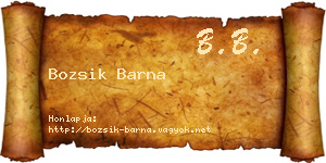 Bozsik Barna névjegykártya