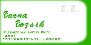 barna bozsik business card